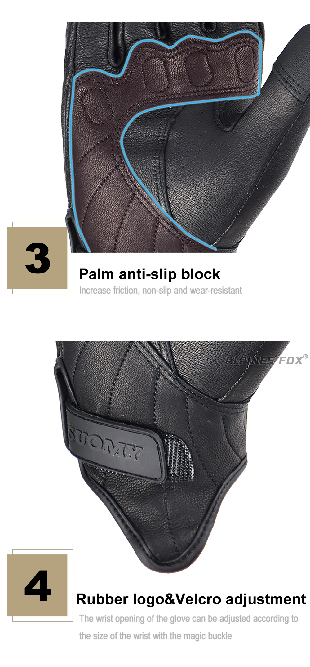 SUOMY Retro Leder Motorrad Handschuhe Männer Frauen Vinage Ziegenleder Motocross Handschuh Voll Finger Motorrad Vintage Biker Guantes Moto – Detail 11