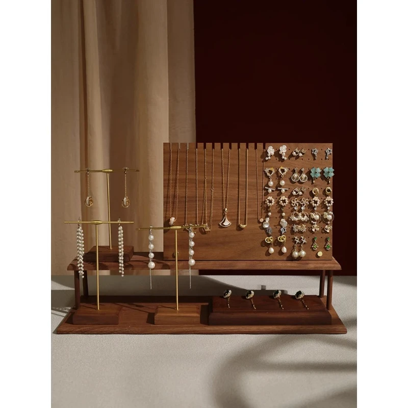

Jewelry Display Stand, Walnut Stud Earrings Board, Necklace, Earrings, Storage Stand, Jewelry Display, Shooting Props, Ornaments