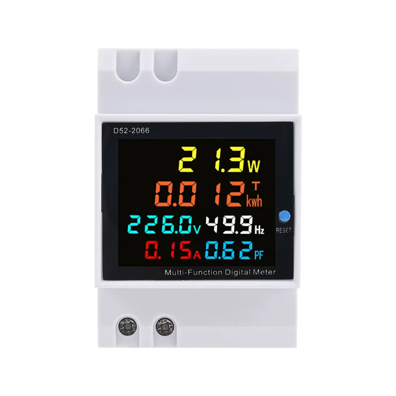 Digital display multi-function measuring meter single-phase household intelligent voltage current power guide rail type