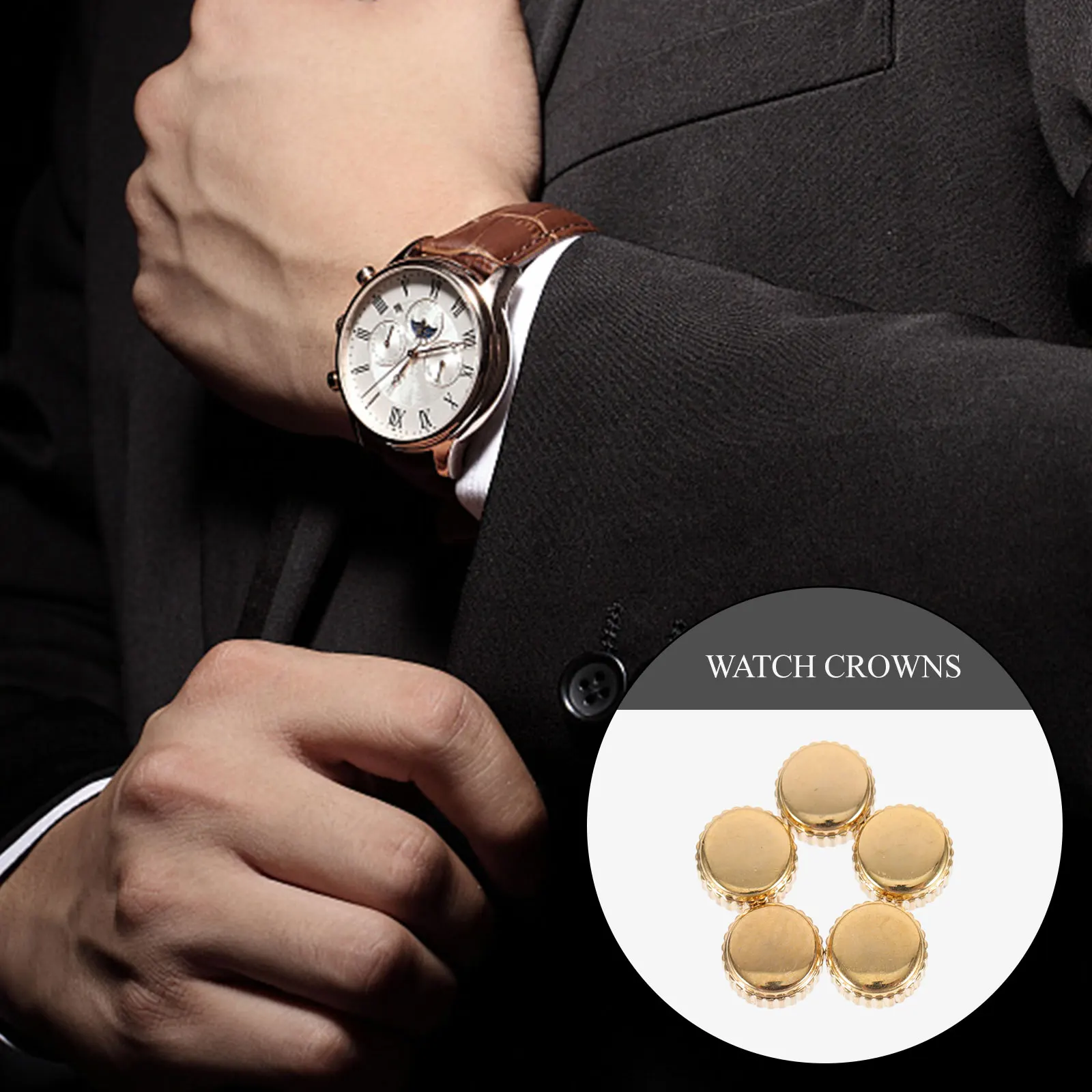 

Steel Watch Crowns Replacement Parts for Repair Durable Long Lasting Fits Most Watches Easy Use Professional Grade Watchmaker