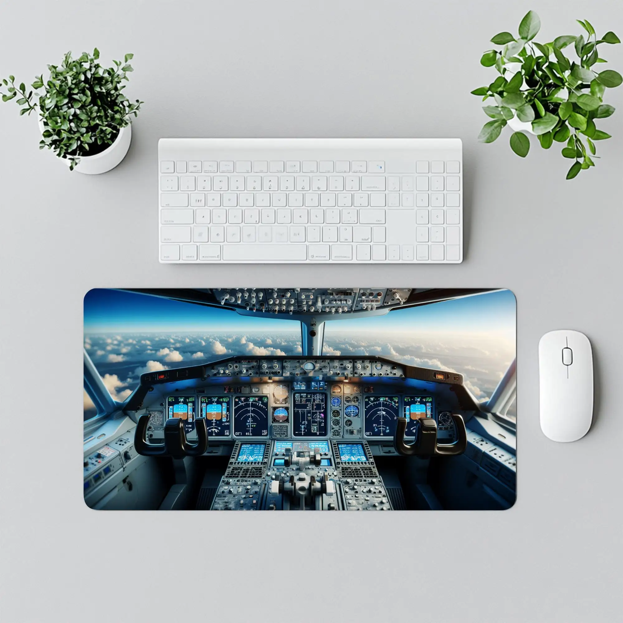 Airplane Cockpit Mouse Pad,flight Simulator Pilot Gift,aviation Game Desk Mat,extra-large Mouse Pads for Airplane Enthusiasts