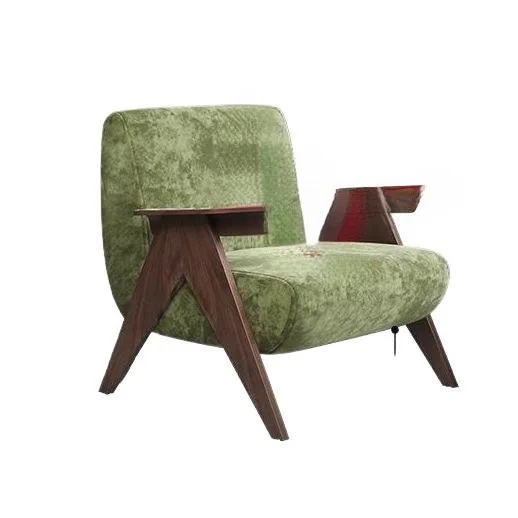 Sofa chair single bed and breakfast living room balcony bedroom medieval solid wood lazy sofa tiger  leisure chair