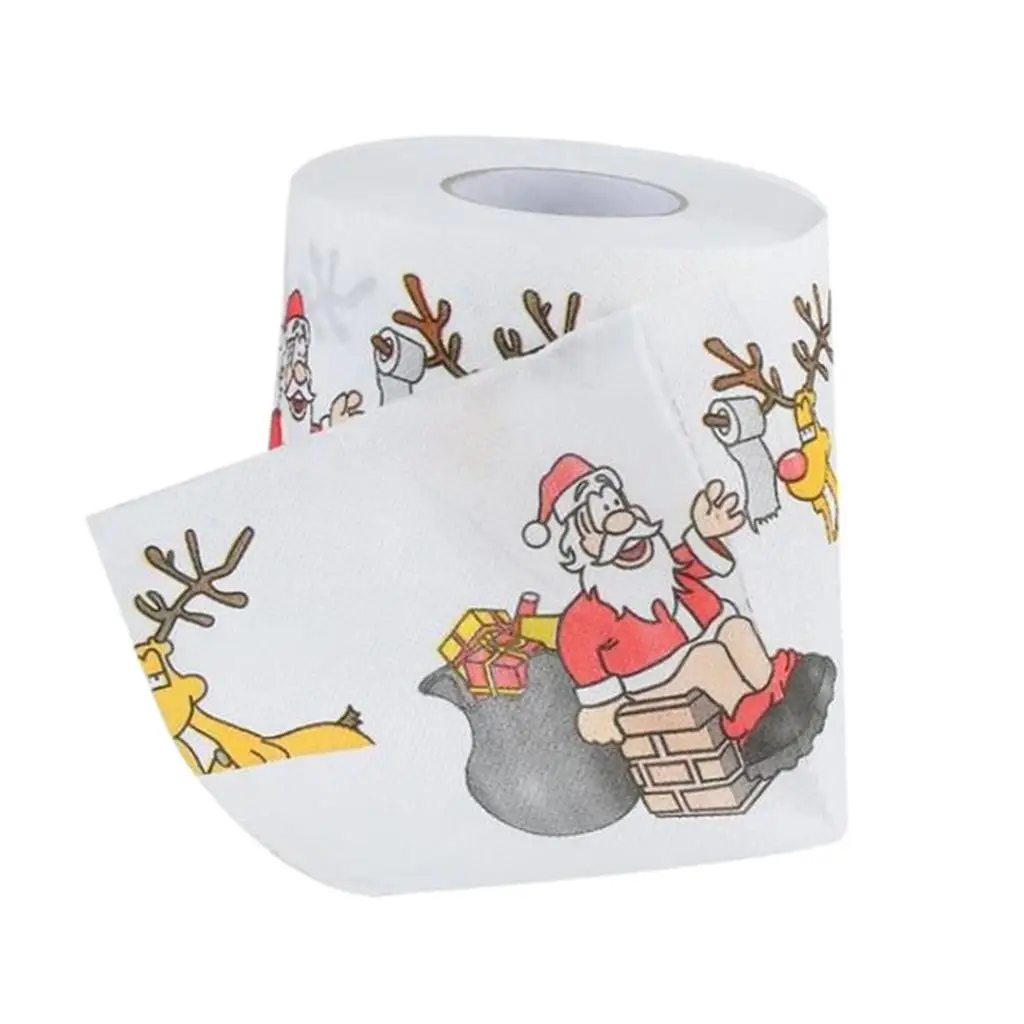 Printed Toilet Paper Wood Pulp Tissue Roll Home Essentials Bathroom Decor for Holiday Season