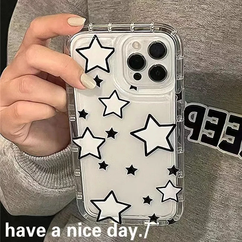 Transparent Star Soft Phone Case For Xiaomi Poco F5 Case Mi 13 12 11 lite 5G 12T Poco X3 Pro M3 F3 5G Shockproof Cover