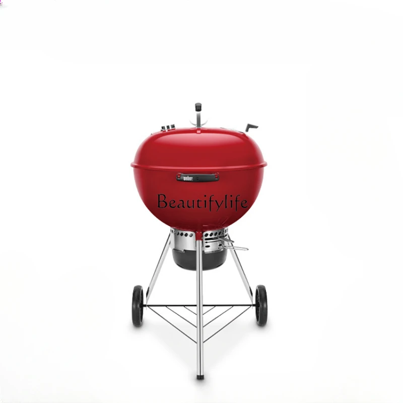 

Charcoal Outdoor Household Barbecue Oven Red round Braised Oven Portable