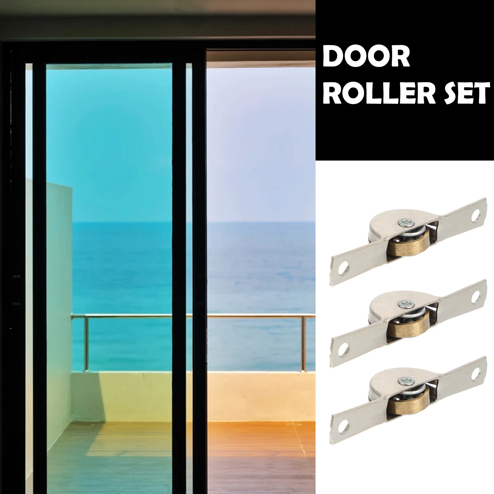 

12Pcs Sliding Door Wheels Single Roller Pulley Cabinet Drawer Window Rollers Steel Iron Copper Durable Low Noise