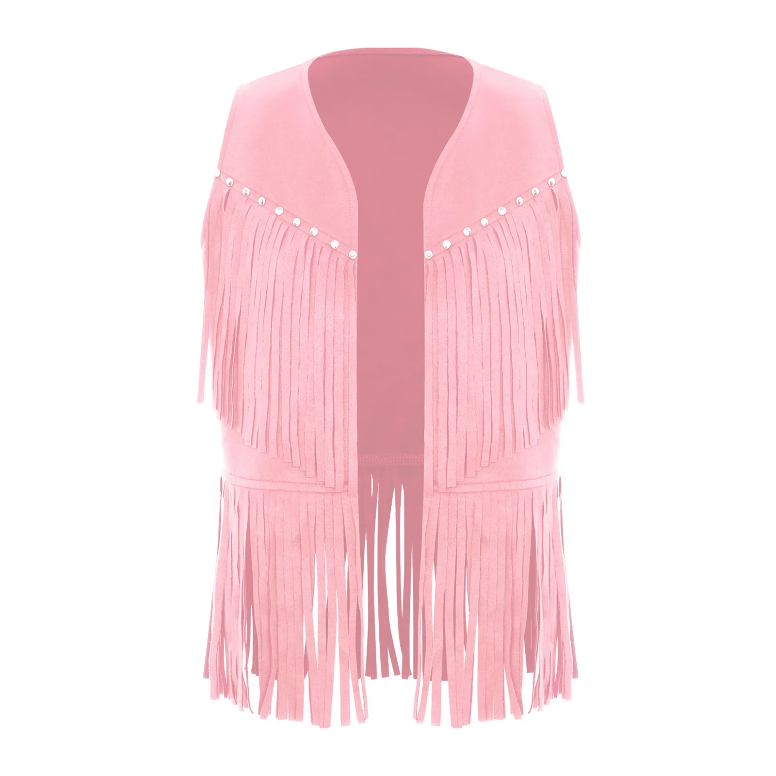 Childs Western คาวบอยเสื้อกั๊กเด็กผู้หญิงเด็ก Fringed Tassels ประสิทธิภาพฮาโลวีนเครื่องแต่งกายสําหรับ Carnival Theme Party เสื้อกั๊ก