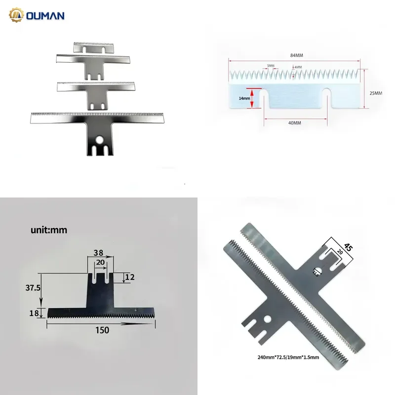 Custom Drawing Services Ou Man Technology Vertical Packaging Machine T-Type Serrated Tooth Knife Bearing Core Durable Cutter