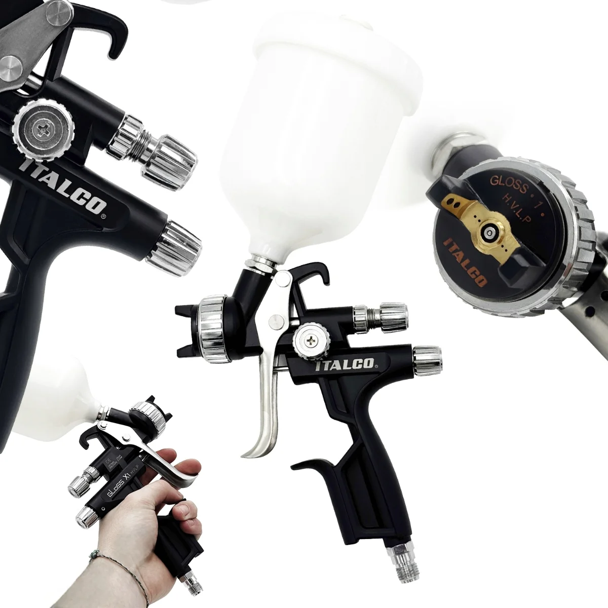 بخاخ طلاء HVLP للرسم ITALCO Gloss-X1-1.3 مم 600 مل
