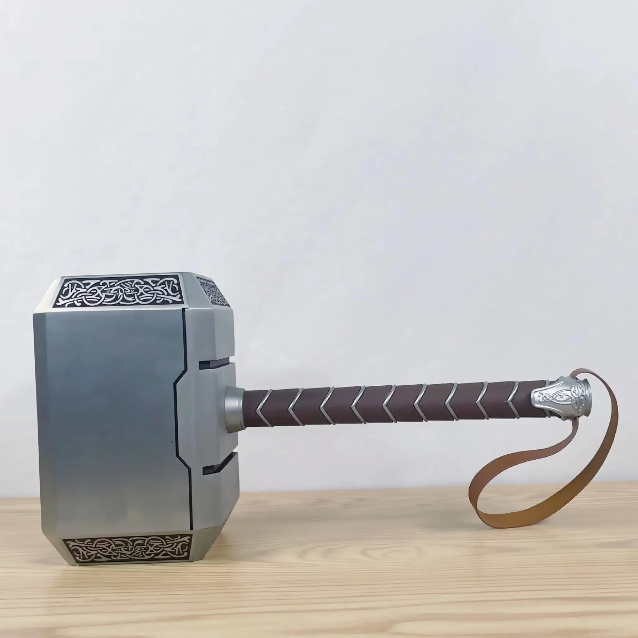 Collection 1/1 Cosplay superhero Thor hammer mjolnir adult costume party metal hammer base stand model stage perfor show props