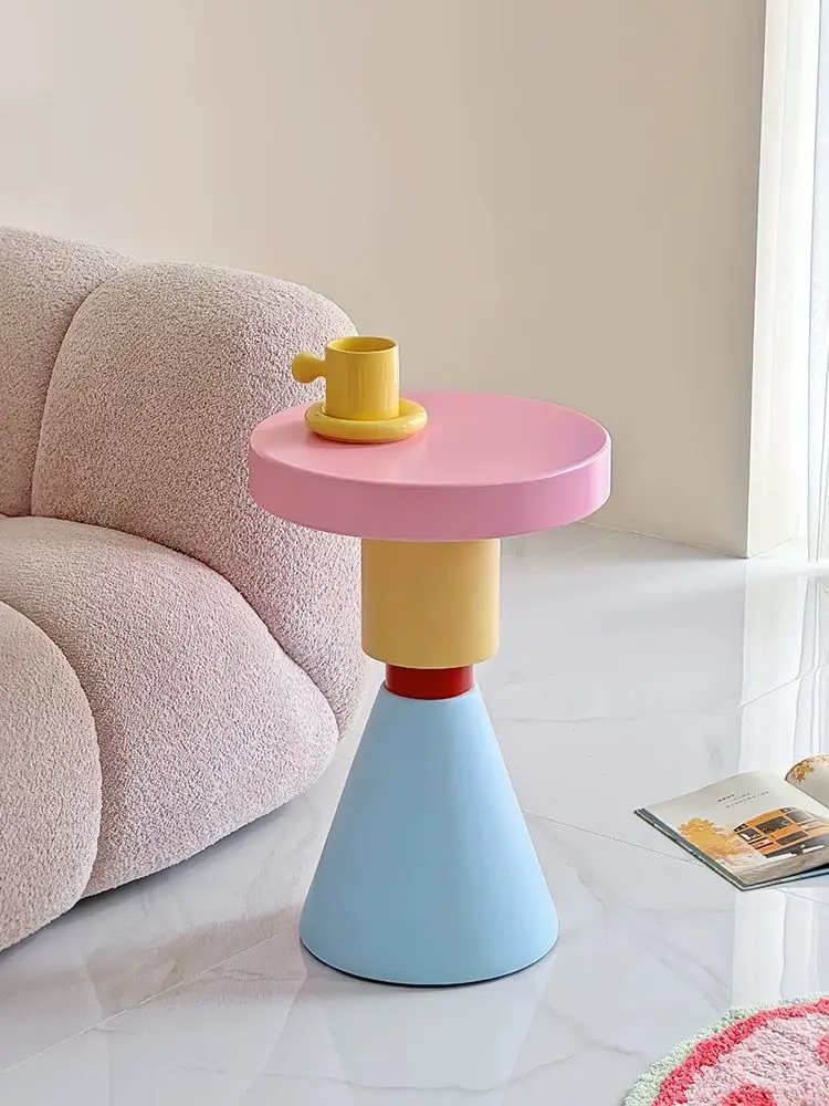 Dopamine Small Round Table Simple Coffee Table Nordic Circular Small Edge Table Sofa Side Table Living Room Corner Table