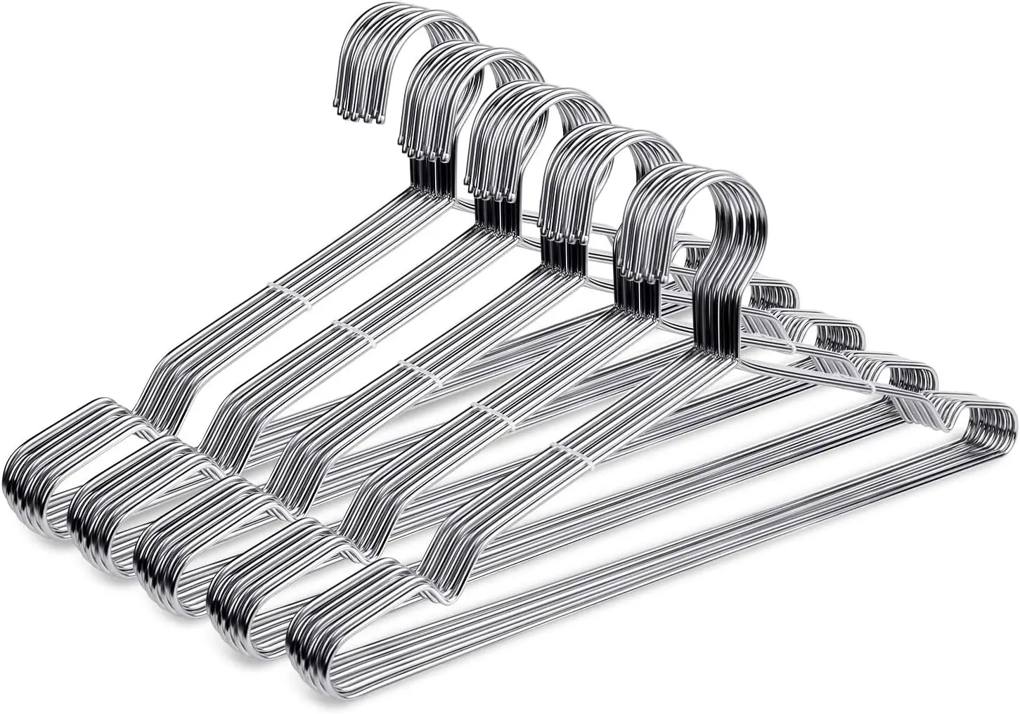 Wieszaki druciane - 45 cm wytrzymałe wieszaki ze stali nierdzewnej (50 sztuk)