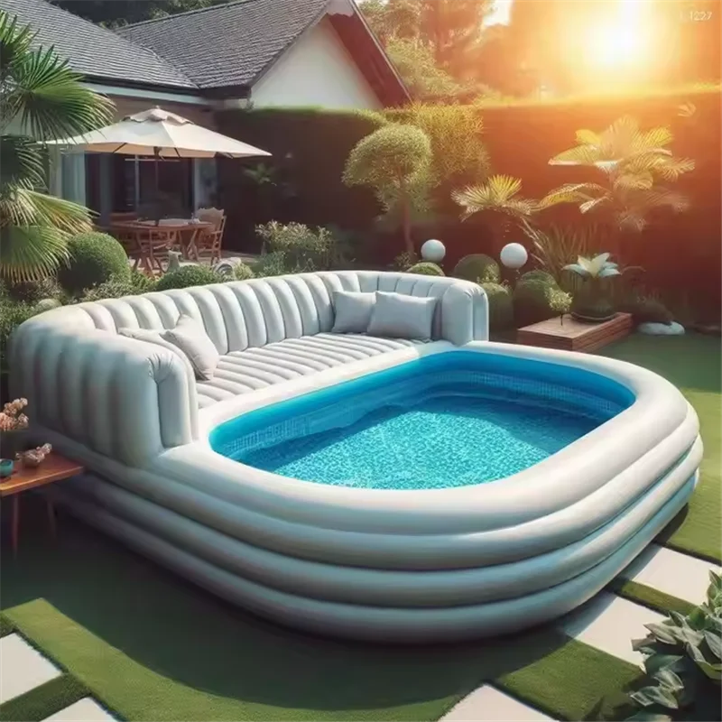 Inflatable Swimming Pool Combine Sofa Pools Shape Lounging For Outdoor Relaxation