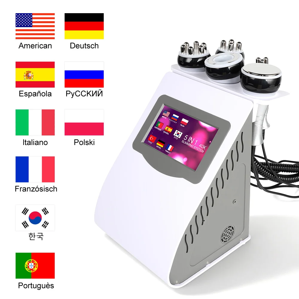5 in 1 40K Cavitation Machine RF Body Massage Beauty Device for Face and Body Skin Care Home Salon Body Contouring Equipment