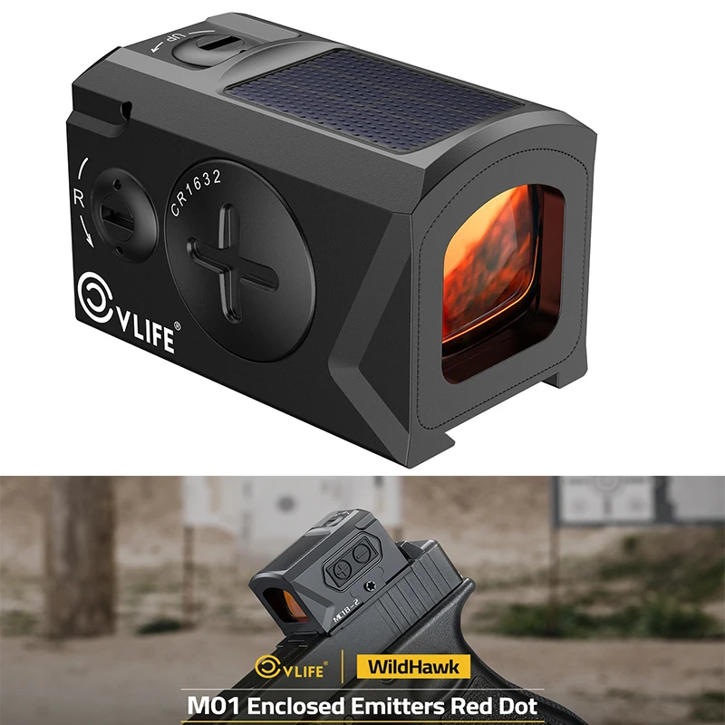 

CVLIFE Solar Enclosed Red Dot Sight Optic Scope 2 MOA Dot & 30 MOA Circle Parallax-Free Reflex Sight with Adapter Plate for MOS