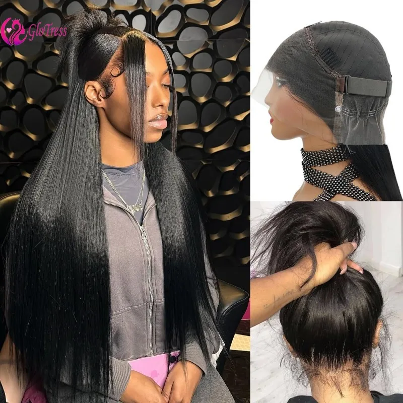 

Premium 360 Straight Lace Frontal Human Hair Wigs for Women 16-30inches Body Wave 210% Density Virgin Remy Pre Plucked Hair Wigs