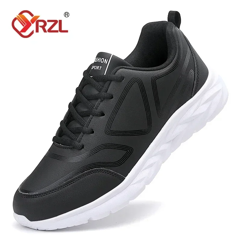 

YRZL Men Vulcanize Shoes Black Waterproof Athletic Man Sneakers Wear-resistant Mens Walking Sport Shoes Comfortable Man Shoes