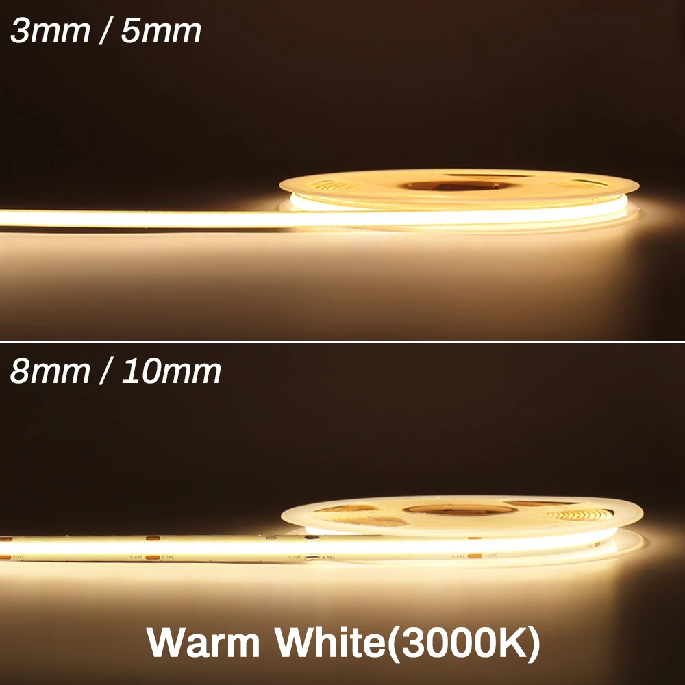 5M COB LED-Streifenlichter 12V 24V LED-Band 3000K 4000K 6000K 16,4FT Beleuchtungsband für Raumdekoration