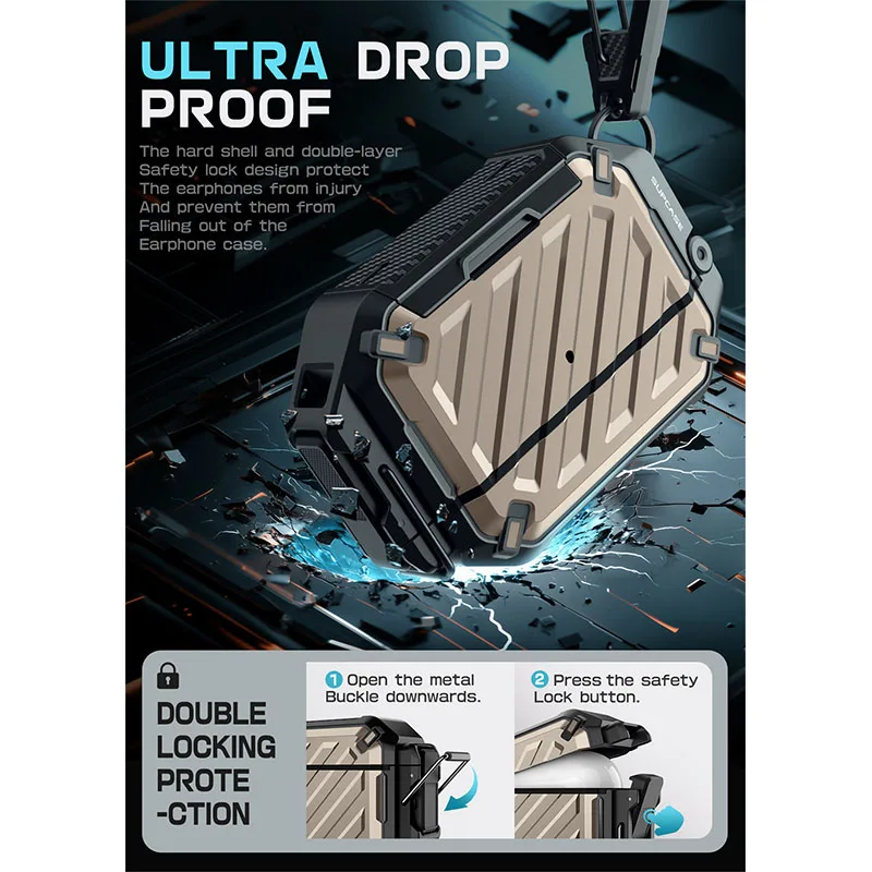 Etui SUPCASE For Apple AirPods Pro 3 Case (3. generacja) UB Mag IP68 Wodoodporne, odporne na zarysowania, twarde etui z blokadą — zdjęcie produktu 3