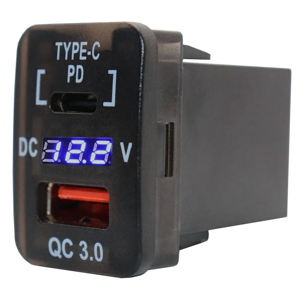 Ingenious-30X20MM Car USB QC3.0 Fast Charge With PD Type C USB Adapter For Toyota