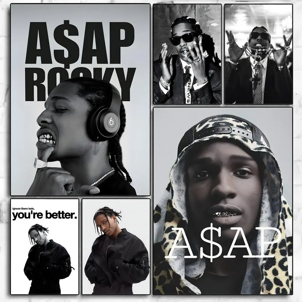 Singer ASAP Rocky Poster Room Wall Art Decor Waterproof Stickers For Home Bar Bedroom Decoration