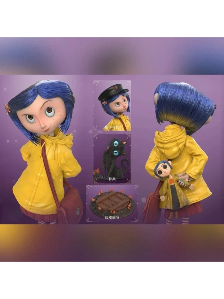 20CM Neue Anime Coraline Schwarze Katze Kawaii Q-Version Figur PVC-Modell Spielzeug Puppe Ornament Geschenke