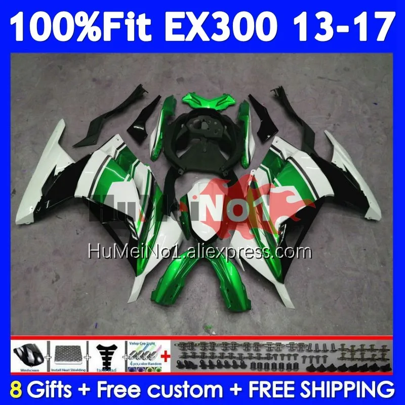 Fairing For KAWASAKI NINJA ZX3R EX 300 R 300R CC 2013 2014 Green black 2015 2016 2017 234No.191 EX300R EX300 13 14 15 16 17 Body