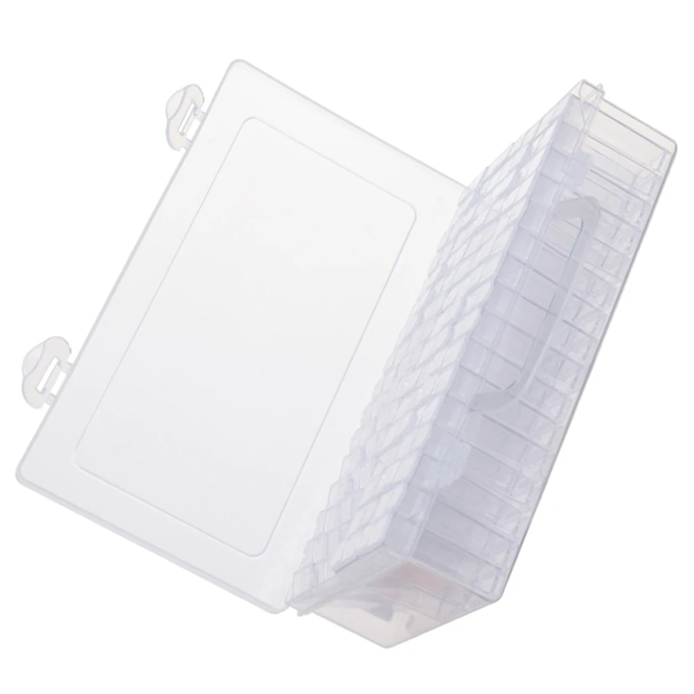 

64 Grid Accessories Storage Box PP Material Durable High Transparency Rhinestone Box Nail Diamond Jewelry ganizer Bedroom Office