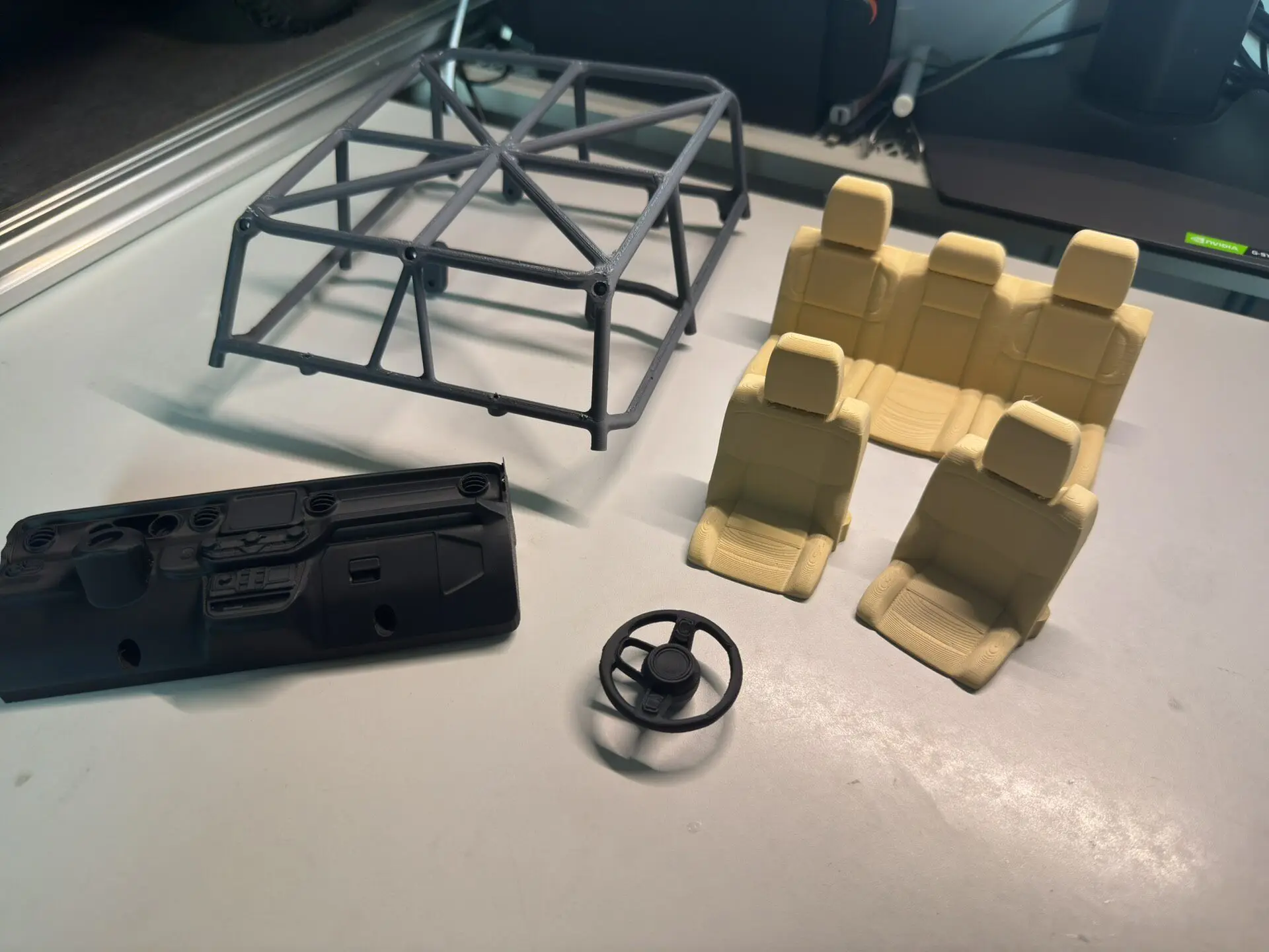 Scale Interior Set with Roll Cage for Axial SCX10 III JT New Shorter Version 1/10 RC Cabin Dashboard Floor Tray Upgrade Parts