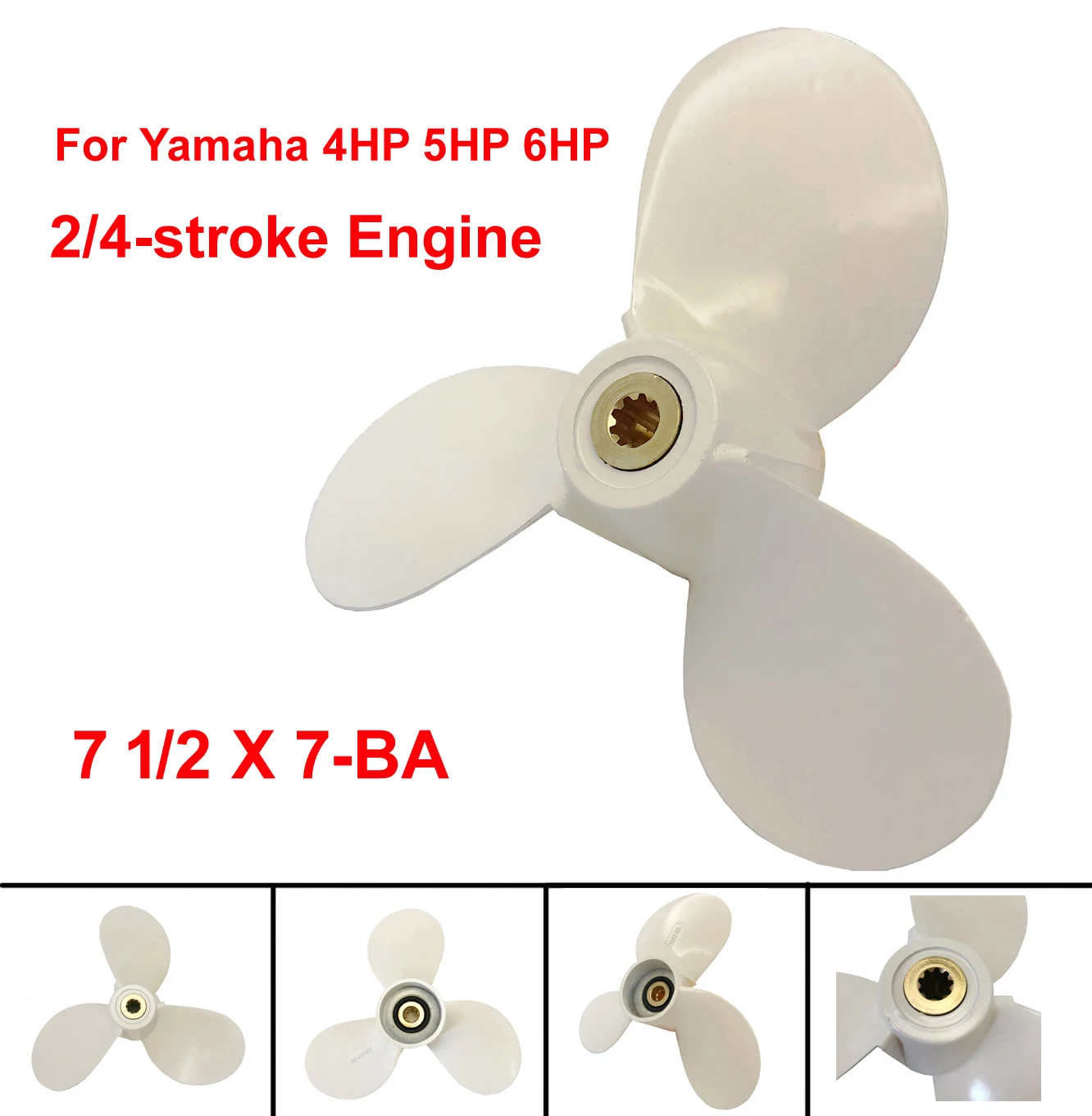 Boat Propeller for Yamaha Outboard Motor 4HP 5HP 6HP/ Outboard Propeller for Yamaha 2/4-stroke Engine 6E0-45943-00 6E0-45941-00