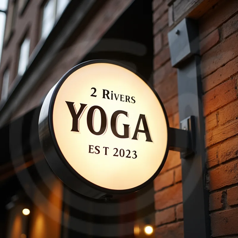 صندوق إضاءة LED أكريليك مستدير مقاوم للماء مخصص لمحلات السوبر ماركت، لافتة أعمال موفرة للطاقة على الحائط