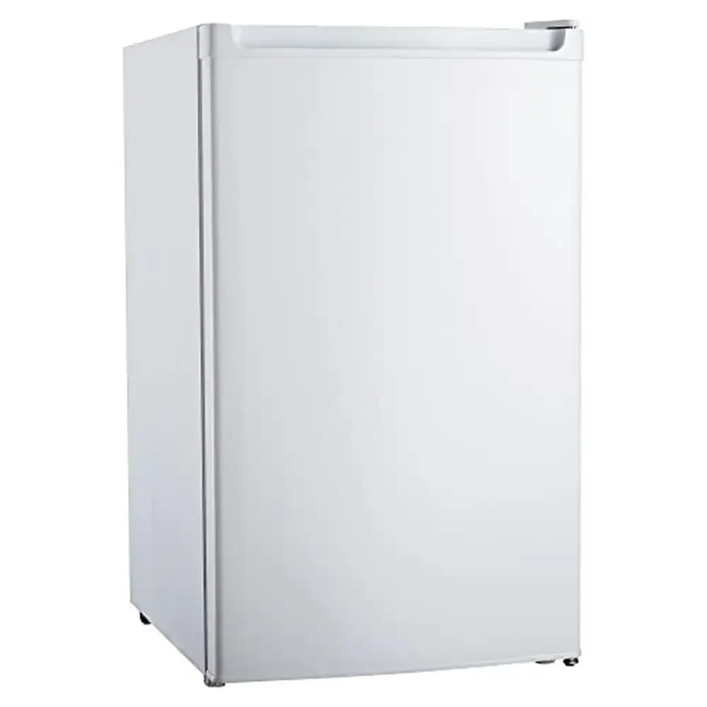 4.4 Cubic Foot Refrigerator/Freezer Slide-Out Glass Shelves Full-Width Freezer Leveling Legs White Interior Light 22