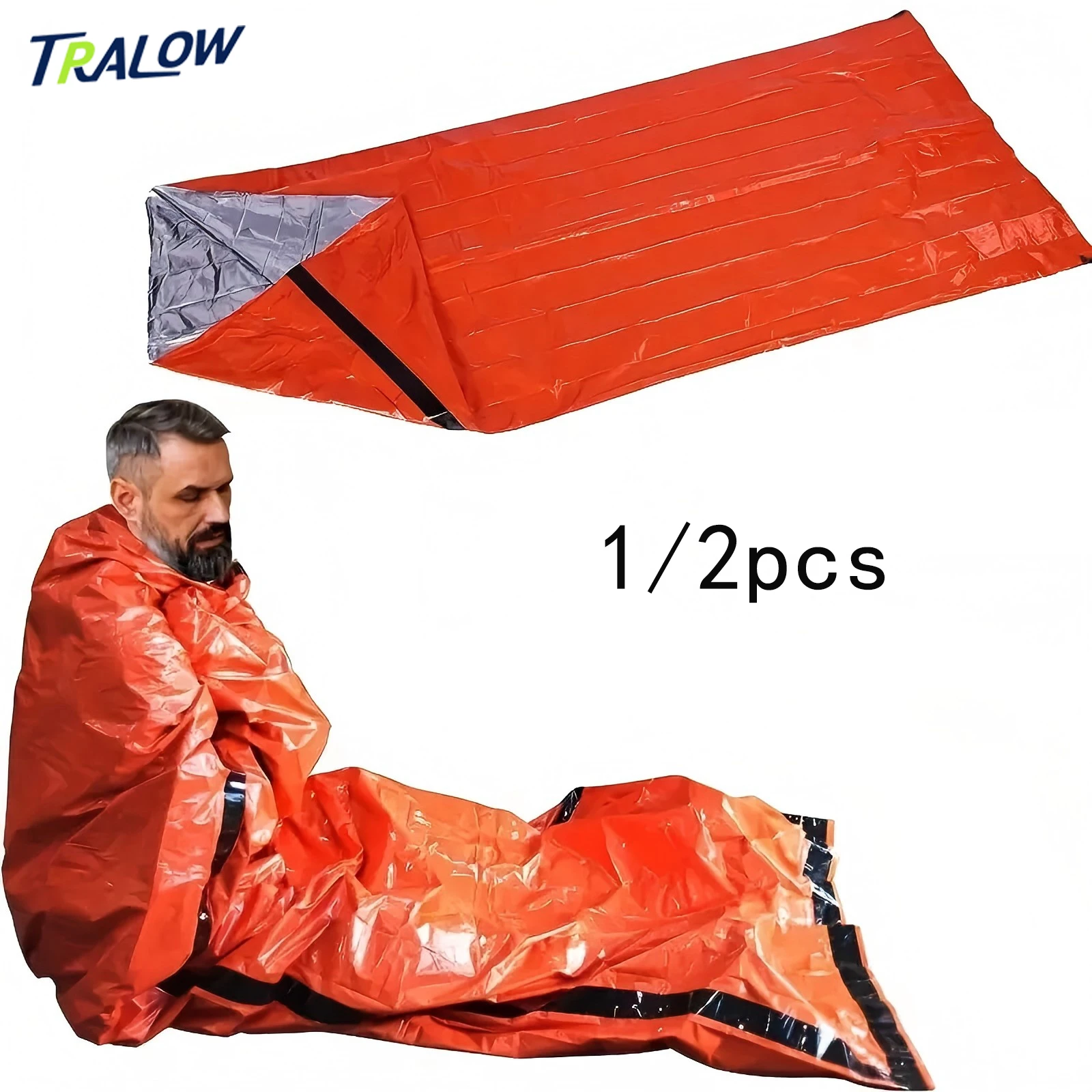 

TRALOW Emergency Rescue Sleeping Bag Portable Thermal Insulation and Life-Saving Equipment for Camping Hiking Outdoor survival