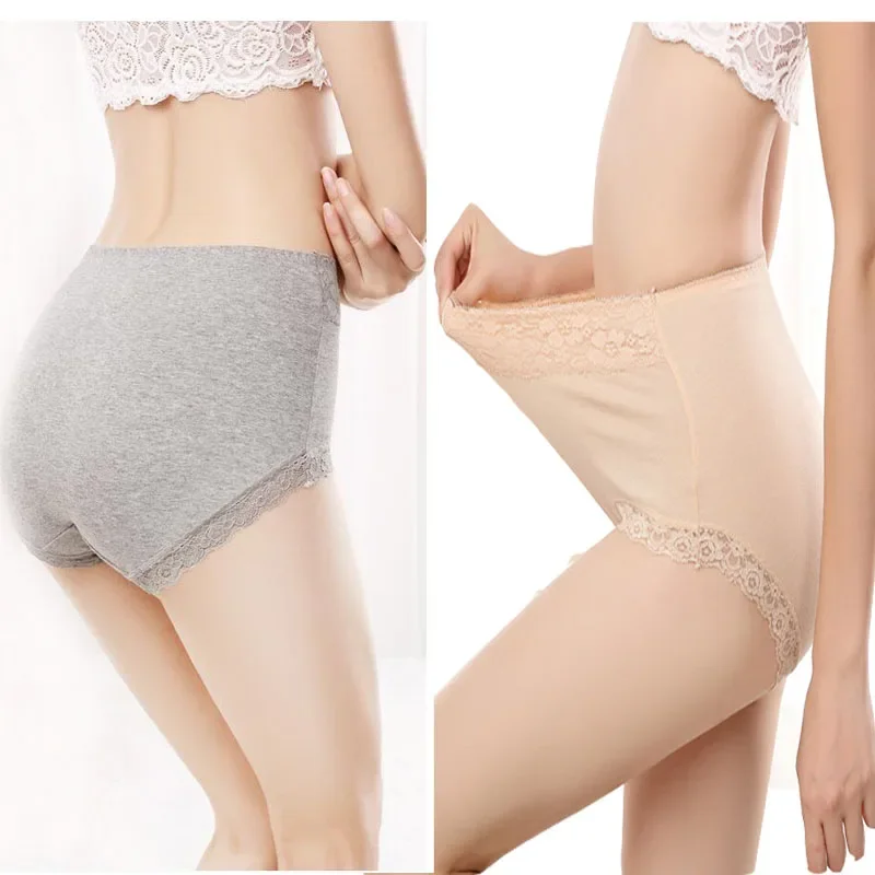 Sexy Lace Panties Women Underwear High Waist Cotton Briefs Breathable Lingeries Femboy Panty Shorts Underpant Lady Culotte Femme