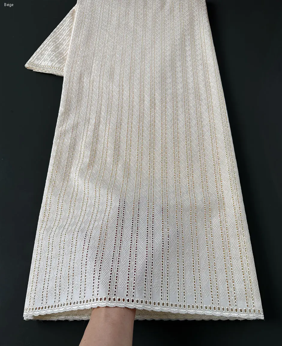 Soft Egyptian Cotton Lace For Men and Women Polished African Voile Fabric High quality 5 yards Nigerian Dubai Couple Swiss Wear
