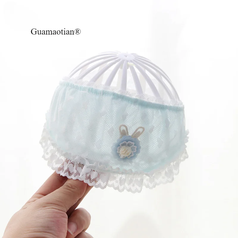 

3 Colors Summer Floral Baby Hat Newborn Girls Empty Top Headwear Cap Infant Fontanelle Protection Hat with Lace 3-18M