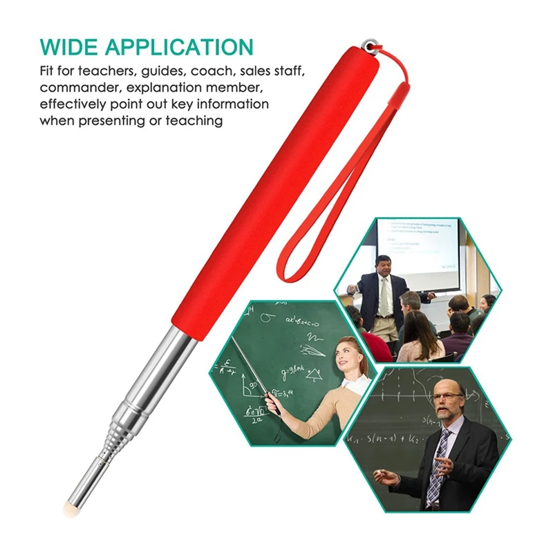 3 Pack Telescopic Teachers Pointer Retractable Handheld Presenter Extendable Classroom Whiteboard Pointer With Lanyard