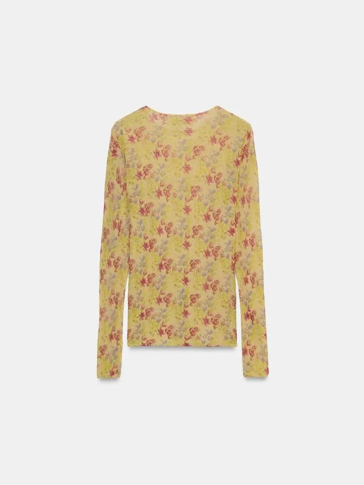

Sweet Sle Women's Knitted Floral Print Top Faionable Versatile Long Sve round Ne Stretchy Cardigan New Arrival Sprin...