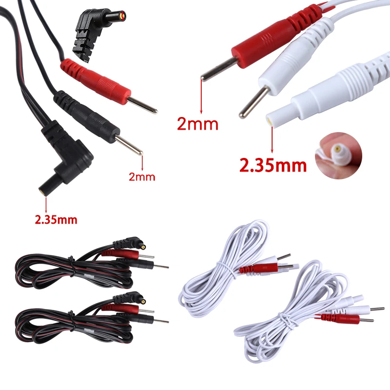 Replacement Electrode Cable with Standard Pin Connection for TENS Unit Muscle Stimulator Conductive Wire Digital Therapy Machine