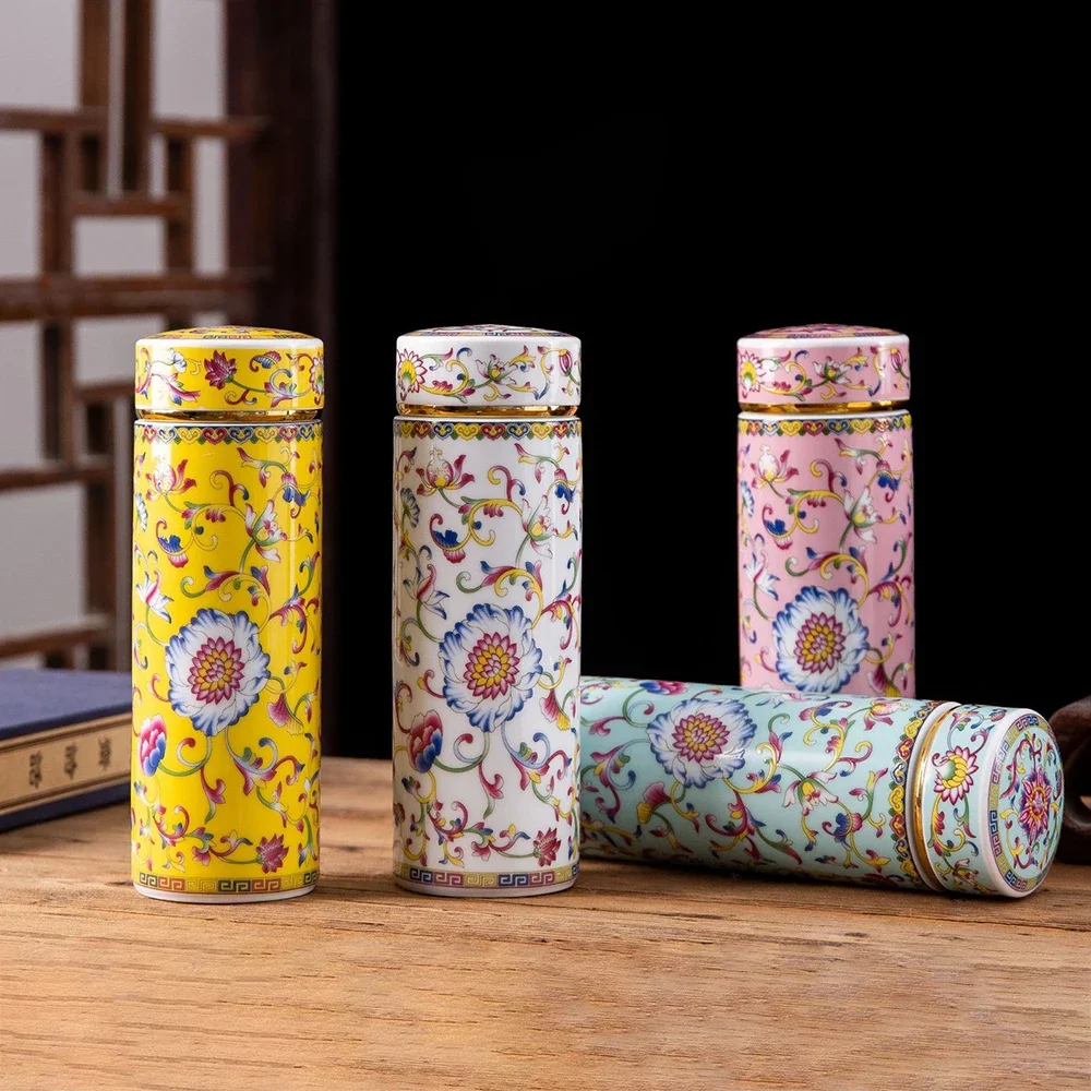 

Новая керамическая бытовая кружка для мужчин и женщин, эмалированная чашка с двойной подкладкой, синий, белый фарфор, подарок