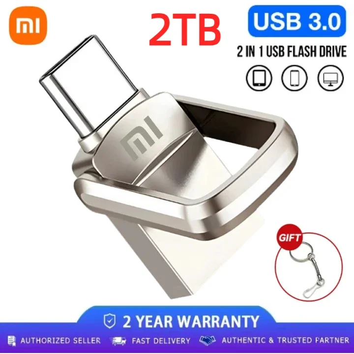 

Xiaomi Original 2TB USB Flash Drive Metal USB U Disk Flash Drives High Speed Pendrive 1TB Portable USB Memory Drive Accessory