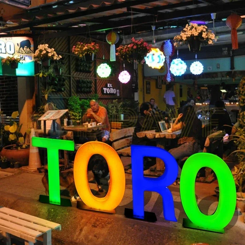 bar tables letters Modern waterproof Illuminated color LED light letter RGB bar table