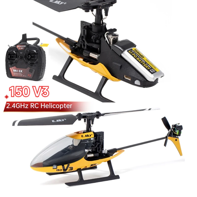 

150 V3 6CH 2.4GHz RC Helicopter 6-Axis Gyro Flybarless Single Propeller Aircraft Model Boy Toy Collection Gift