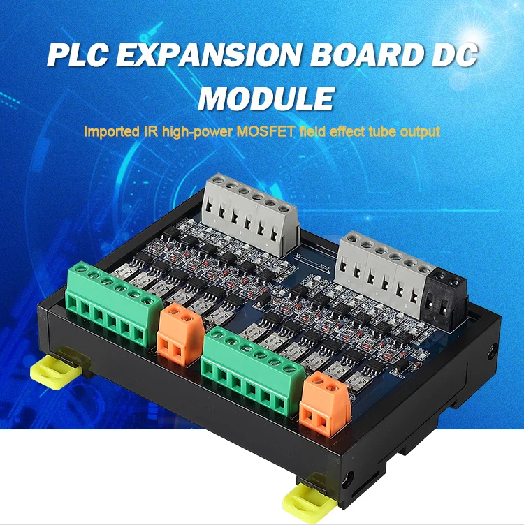 Huaqingjun 12-Channel 3A Self-recovery DC12-24V PLC Expansion Board QJ-12TS-DC  DC Module for Hydraulic Valves