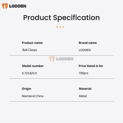 Imagen 2 del producto 100 Uds. De cierre de bola de ortodoncia Dental, retenedor de posición de sujeción del diente, cierres de bolas de acero inoxidable de 0,7/0,8/0,9mm, Material de cierres de alambre