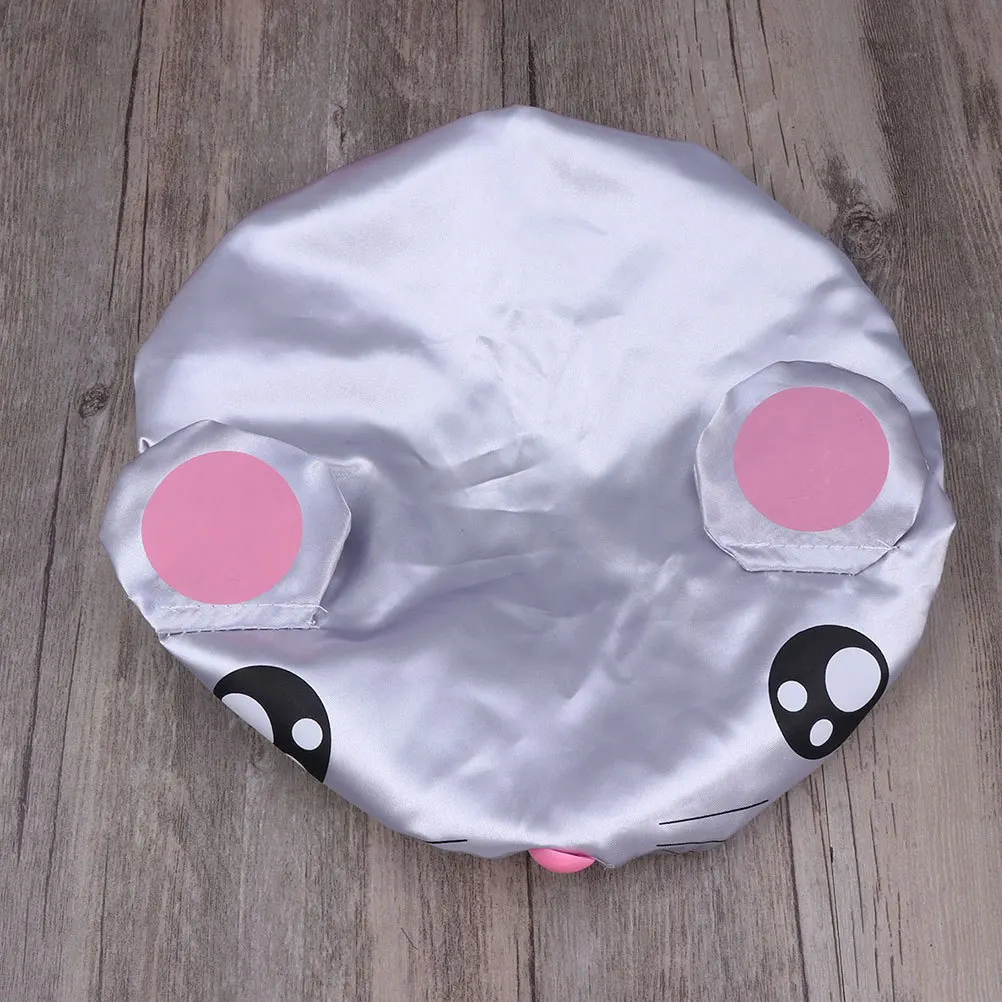 قطعتان من قبعات الاستحمام للأطفال خفيفة الوزن بتصميم مرن من ألياف البوليستر قبعات حمام للنوم وغسل الاستحمام وقابلة لإعادة الاستخدام لحماية الشعر #1