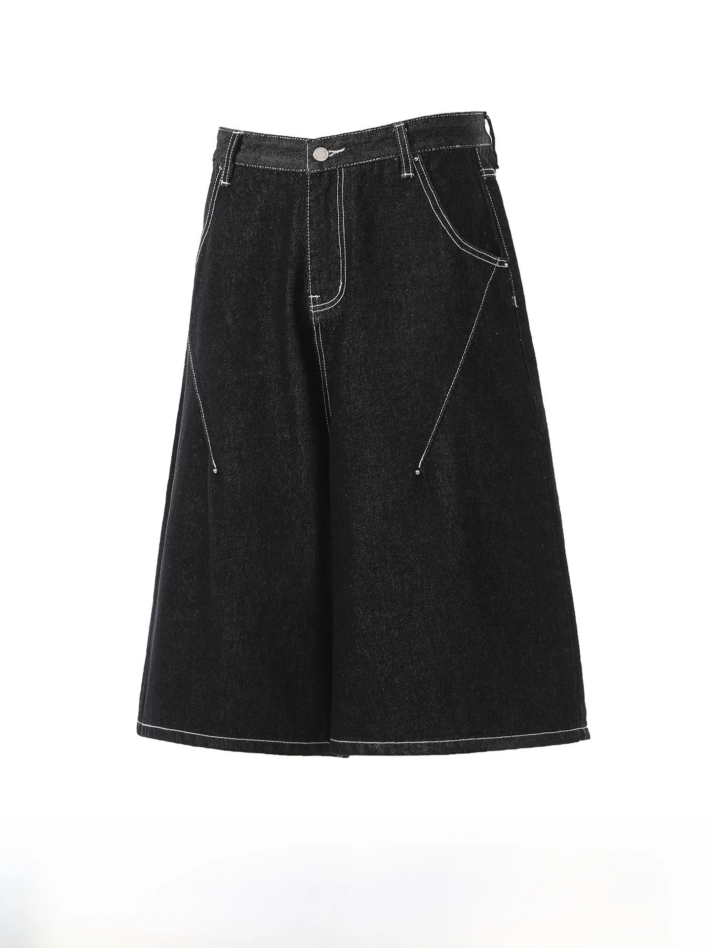 GPstudio Retro Brand Washed Original Color Men's Summer Denim Shorts Cleanfit Wide Leg Seven Parts Pants Youth Casual Cotton ...