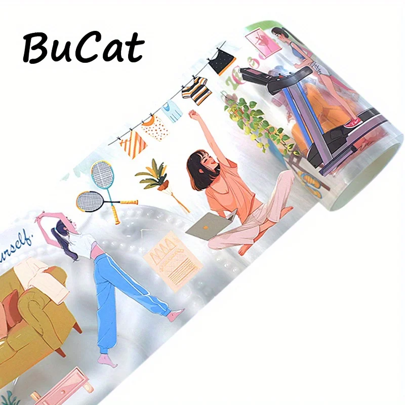 2 m/rolka kolorowa dama PET taśma Washi dekoracyjne naklejki przezroczysta taśma maskująca do scrapbookingu dziennik Planner artykuły papiernicze