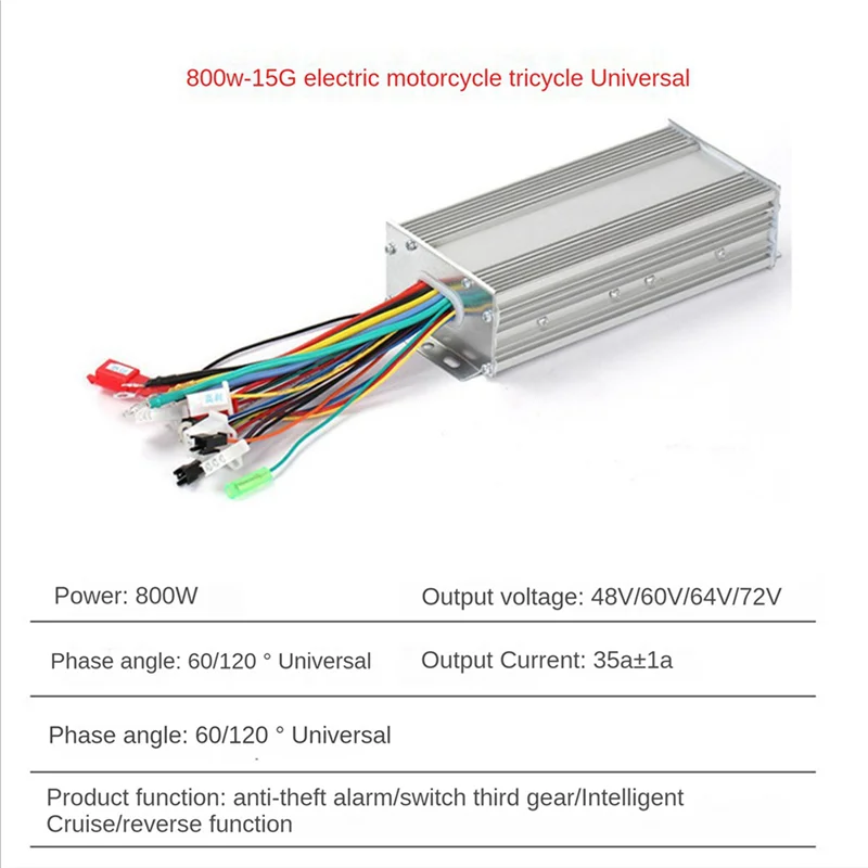B72A 5X 48V 60V 64V 800W Hub Motor Controller 15Mos MAX 35A For Electric Bike E-Scooter Motorcycle Bldc Motor Controller