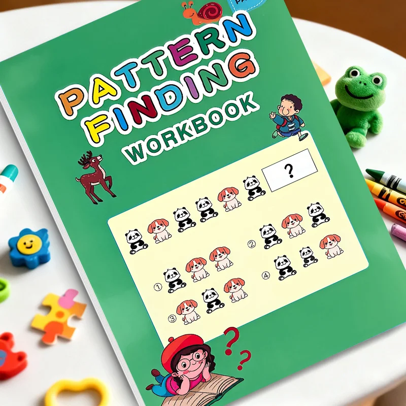 Children Animal Pattern Sequence Workbook, Fun Pattern Finding & Completion Activity , Preschool Educational Brain Game Book